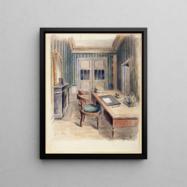 the inhabited house bedroom by Honoré de Balzac - Frédéric Léon — framed artwork on a wall