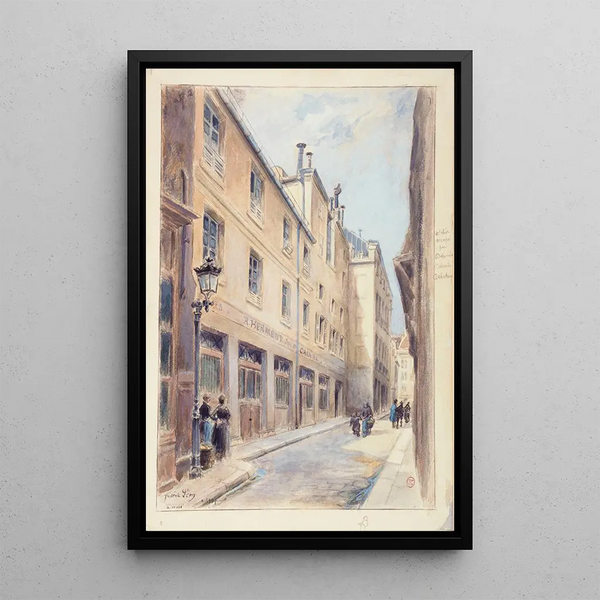 Facade of the house inhabited by Honoré de Balzac - Frédéric Léon — framed artwork on a wall