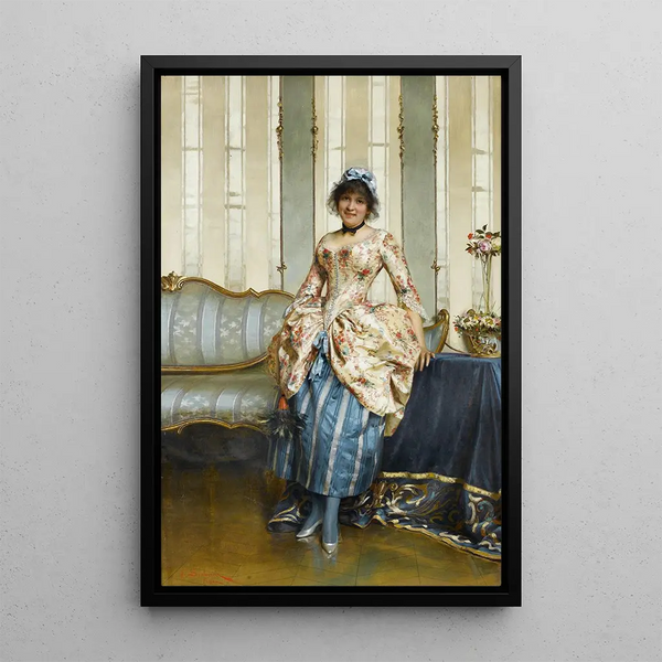 an elegant maidservant - Frédéric Soulacroix — framed artwork on a wall