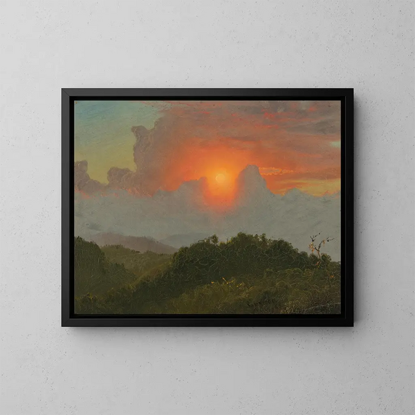 Cloudy skies painting - Frederic Edwin Church — framed artwork on a wall