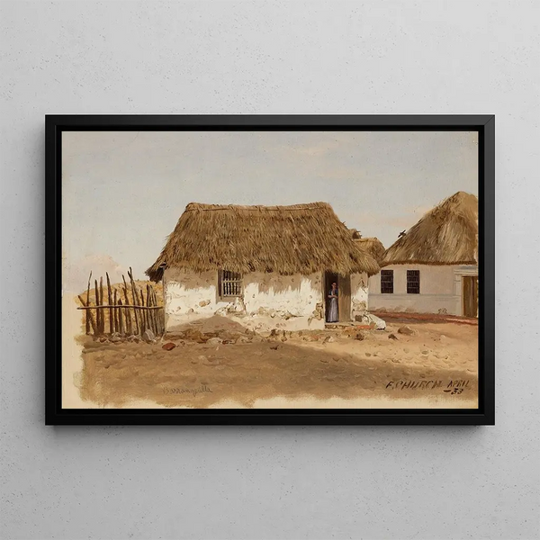 Colombia, Barranquilla, two houses - Frederic Edwin Church — framed artwork on a wall