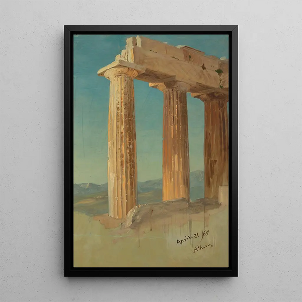Columns of the Parthenon Athens - Frederic Edwin Church — framed artwork on a wall