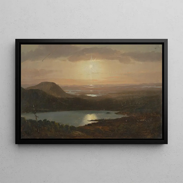 Lac Eagle vu de Cadillac Mountain, Mount Desert Island, Maine - Frederic Edwin Church — framed artwork on a wall