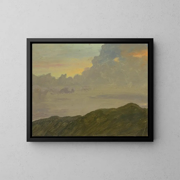 Hill and Clouds - Frederic Edwin Church — framed artwork on a wall