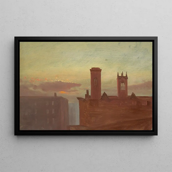 Roofs - Frederic Edwin Church — framed artwork on a wall