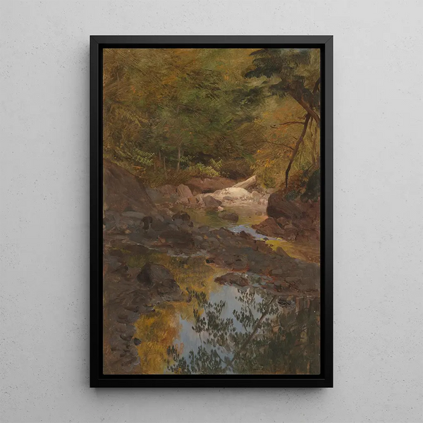 In the Woods of New England - Frederic Edwin Church — framed artwork on a wall