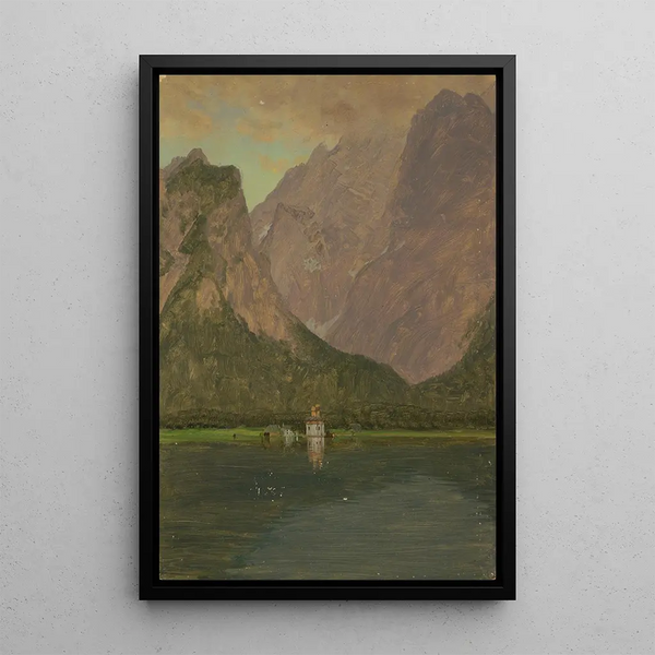 Königssee near Berchtesgaden Bavaria - Frederic Edwin Church — framed artwork on a wall