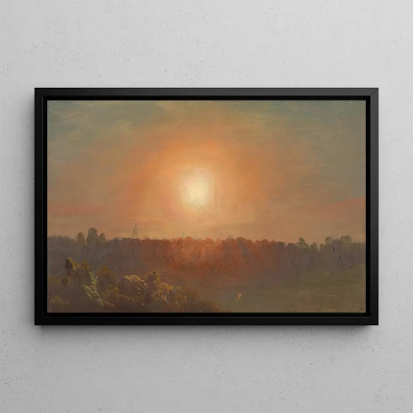 Sunset Landscape Painting - Frederic Edwin Church — framed artwork on a wall