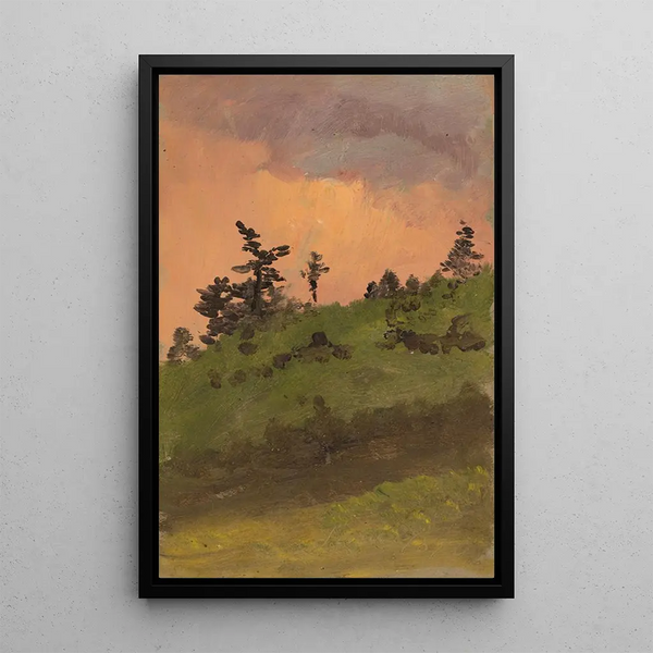 Landscape Painting in the Woods - Frederic Edwin Church — framed artwork on a wall