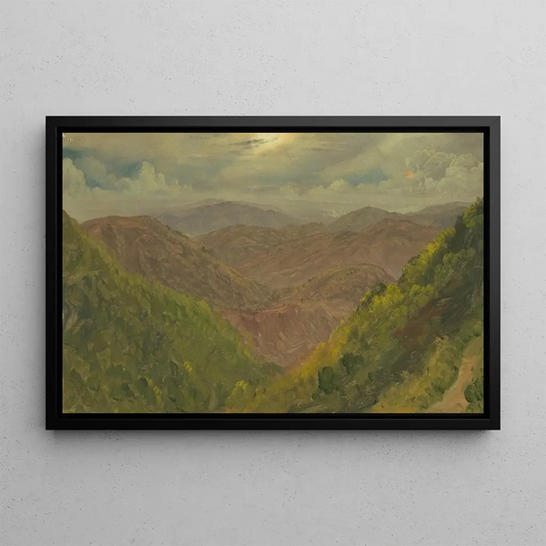 Landscape in Jamaica Antilles - Frederic Edwin Church — framed artwork on a wall