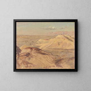 Landscape near Petra - Frederic Edwin Church — framed artwork on a wall
