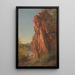 Landscape painting with a large rock possibly North Carolina - Frederic Edwin Church — framed artwork on a wall