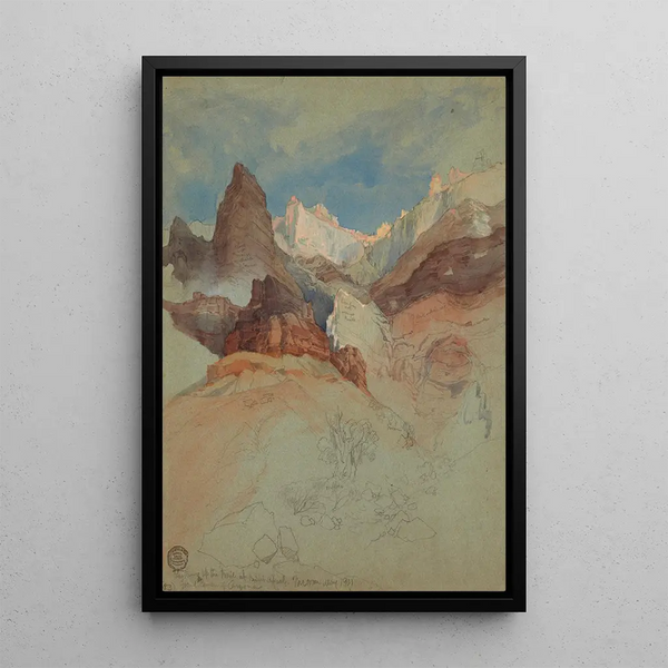 View towards the Bright Angel Trail, Grand Canyon, Arizona - Frederic Edwin Church — framed artwork on a wall