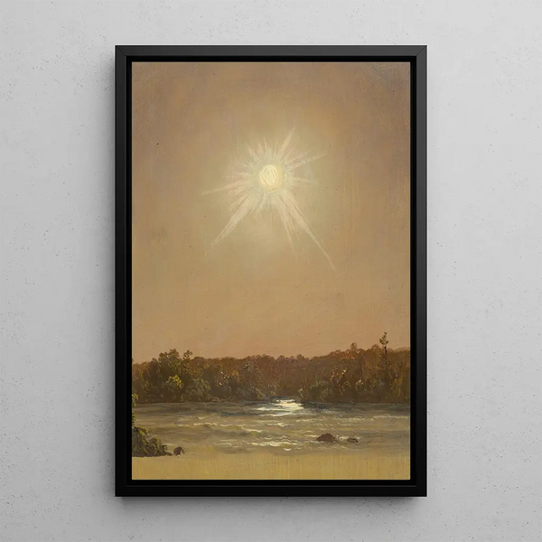 Sunset in Maine - Frederic Edwin Church — framed artwork on a wall