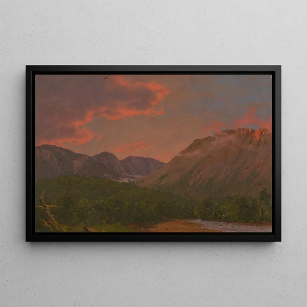 Mountain Landscape Painting at Sunset - Frederic Edwin Church — framed artwork on a wall