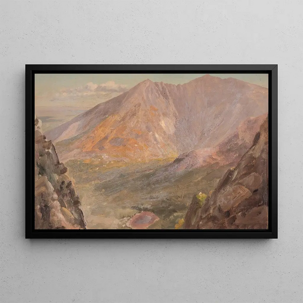 Mont Katahdin Grand Bassin depuis South Turner Mountain - Frederic Edwin Church — framed artwork on a wall