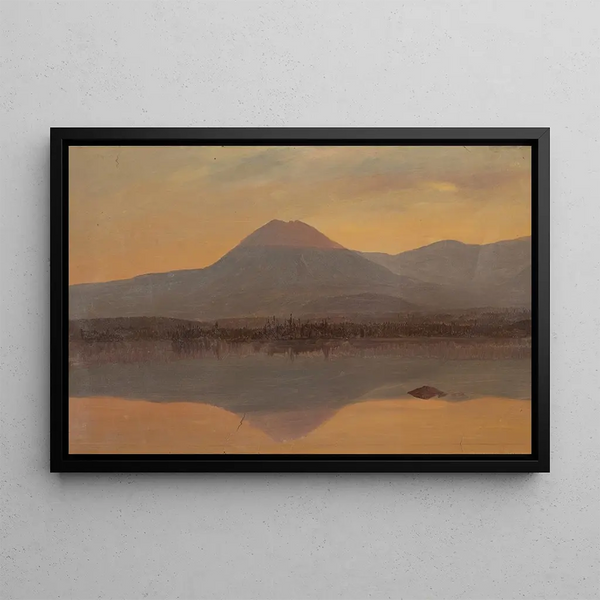 Mont Katahdin from Lake Katahdin - Frederic Edwin Church — framed artwork on a wall