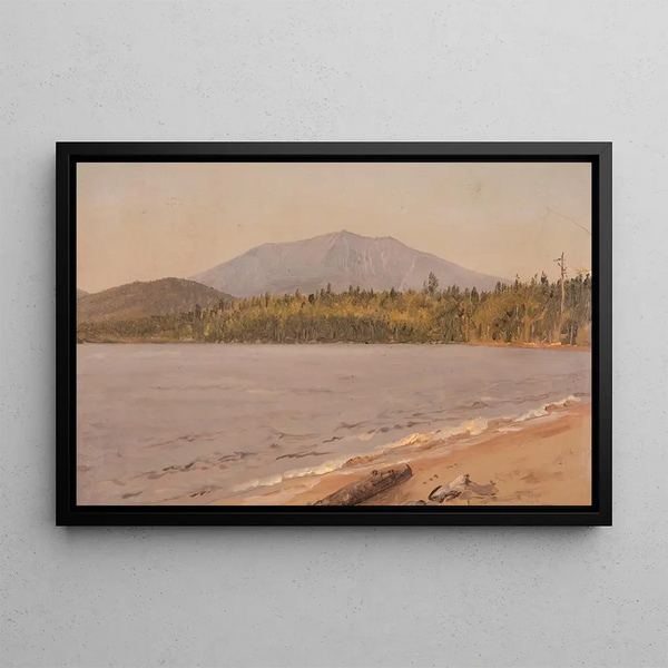 Mont Katahdin depuis l'étang Togue - Frederic Edwin Church — framed artwork on a wall