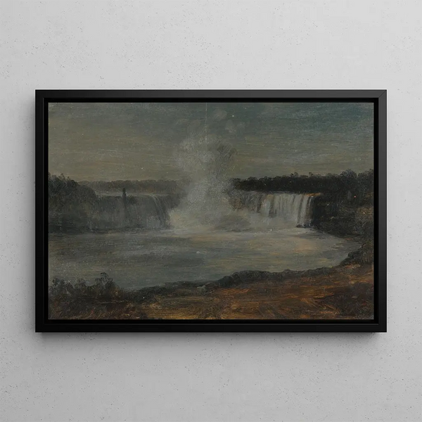 Niagara Falls at Twilight - Frederic Edwin Church — framed artwork on a wall