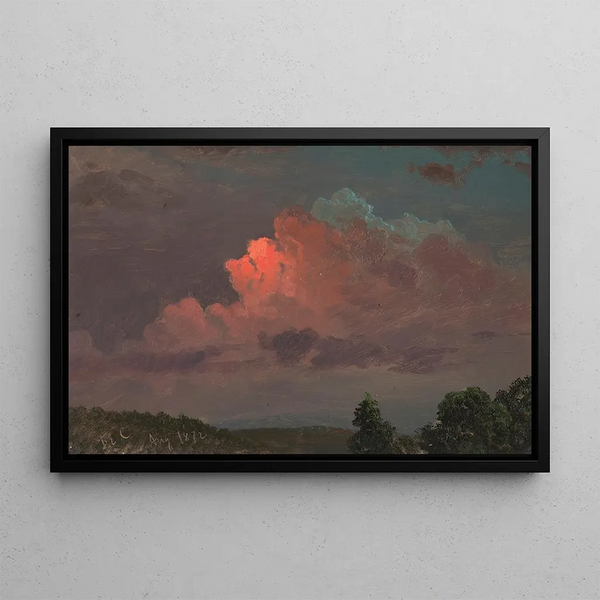 Twilight near Olana - Frederic Edwin Church — framed artwork on a wall