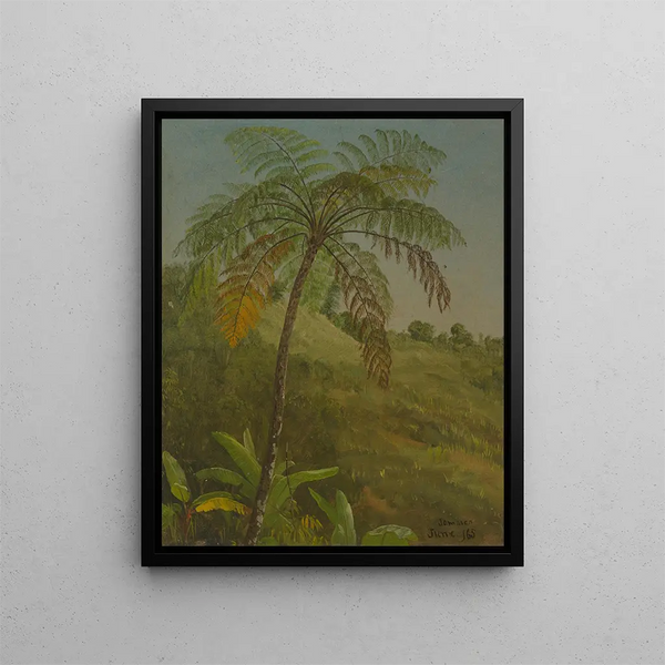 Palm Tree Painting Jamaica - Frederic Edwin Church — framed artwork on a wall