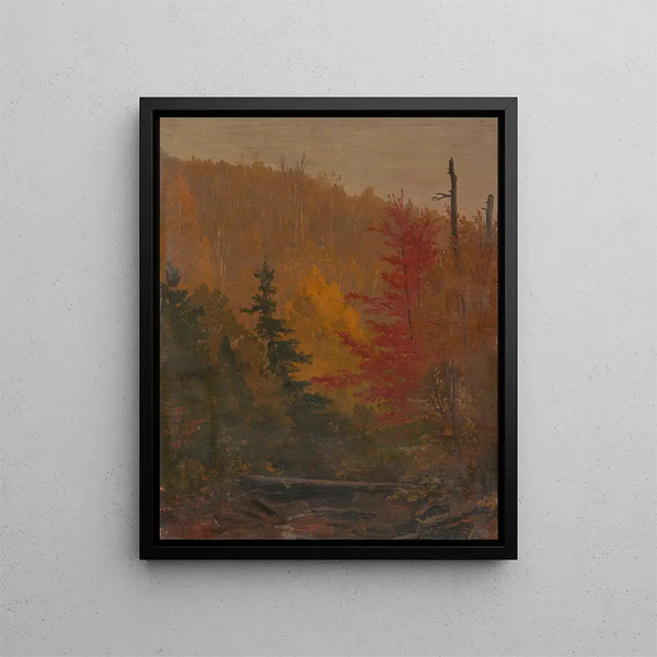 Probably near Katahdin in autumn - Frederic Edwin Church — framed artwork on a wall
