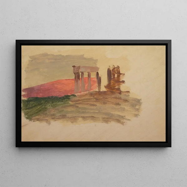 Quick sketch of the Corinthian temple - Frederic Edwin Church — framed artwork on a wall