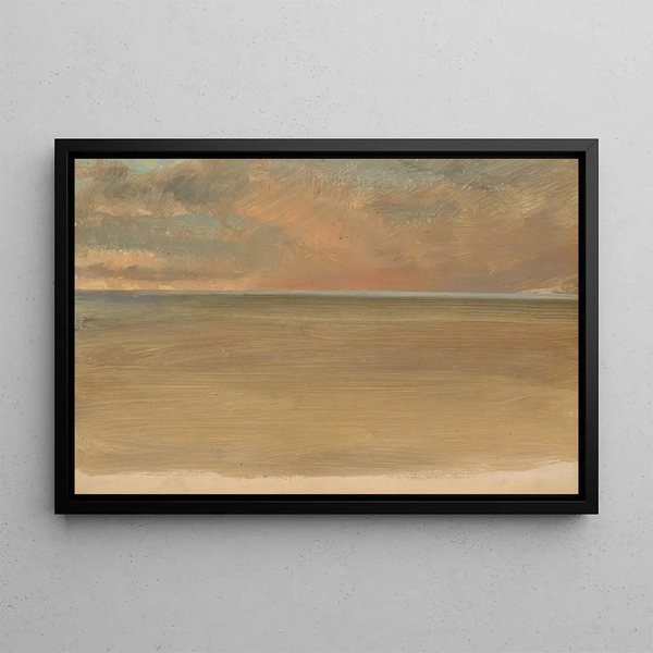 Marine landscape with distant ice cap - Frederic Edwin Church — framed artwork on a wall