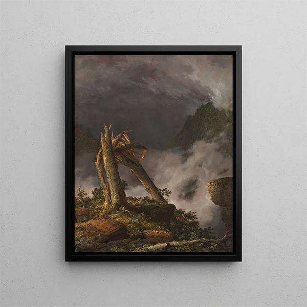 Storm in the Mountains - Frederic Edwin Church — framed artwork on a wall