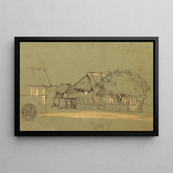 Street with Houses Guayaquil Ecuador - Frederic Edwin Church — framed artwork on a wall