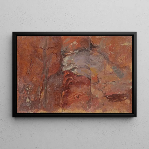 Study of Petra Rocks - Frederic Edwin Church — framed artwork on a wall