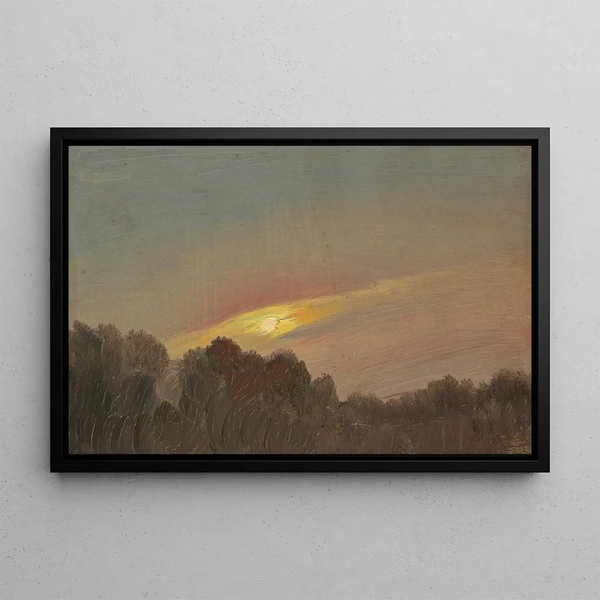 Sunset Painting - Frederic Edwin Church — framed artwork on a wall