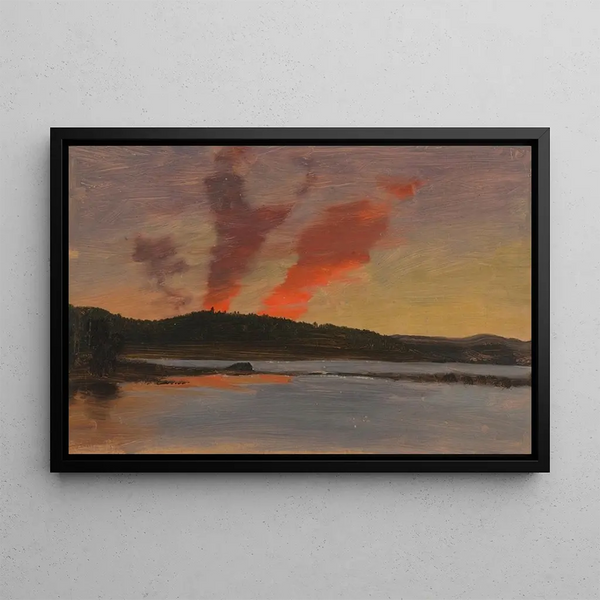 Sunset near Bar Harbor, Maine - Frederic Edwin Church — framed artwork on a wall