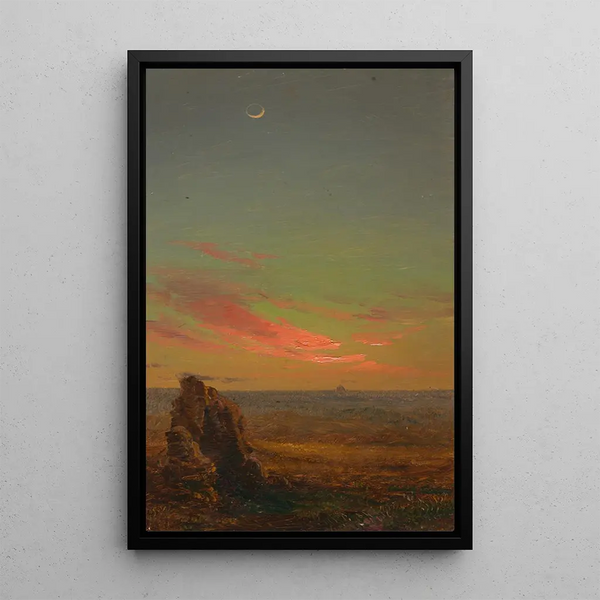 Sunset near Rome - Frederic Edwin Church — framed artwork on a wall