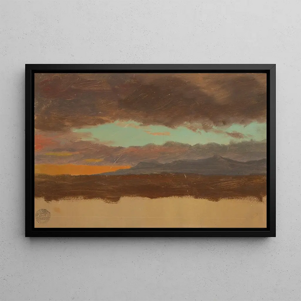 Sunset over the Hudson Valley - Frederic Edwin Church — framed artwork on a wall