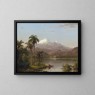 Palm Trees Tamaca - Frederic Edwin Church — framed artwork on a wall