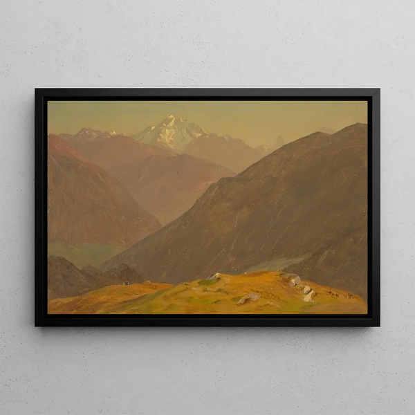 The Goell near Berchtesgaden - Frederic Edwin Church — framed artwork on a wall