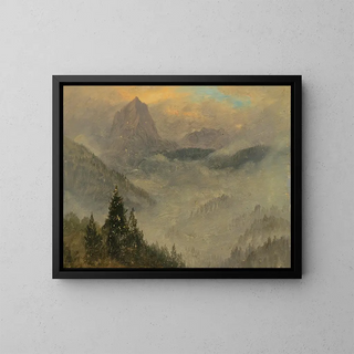 Le Hochkalter near Berchtesgaden - Frederic Edwin Church — framed artwork on a wall