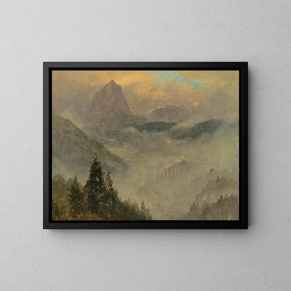 Le Hochkalter near Berchtesgaden - Frederic Edwin Church — framed artwork on a wall