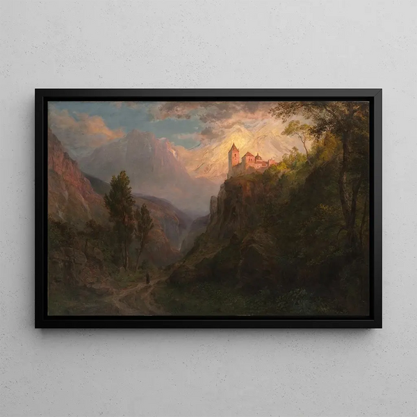 The Monastery of San Pedro Notre-Dame des Neiges - Frederic Edwin Church — framed artwork on a wall