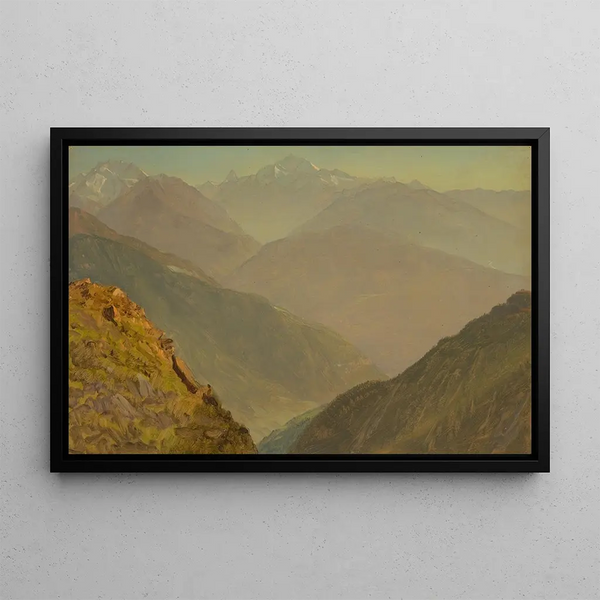 Le Watzmann et le Göhl près de Berchtesgaden - Frederic Edwin Church — framed artwork on a wall