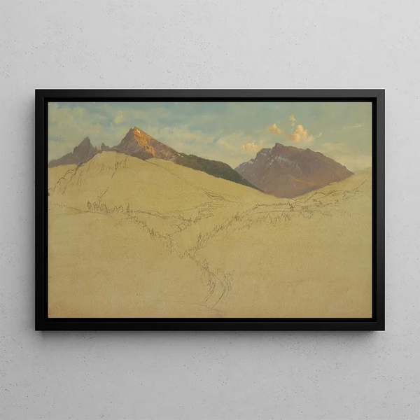 Le Watzmann près de Berchtesgaden en Bavière - Frederic Edwin Church — framed artwork on a wall