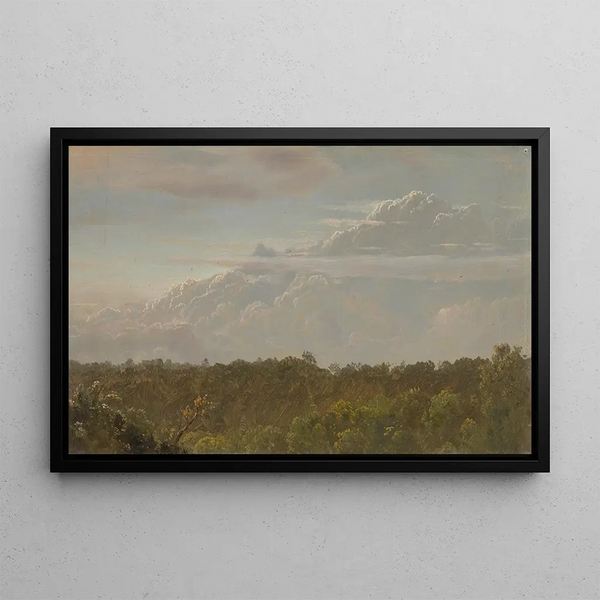 Storm Clouds over Jamaica - Frederic Edwin Church — framed artwork on a wall