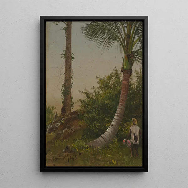 Trees in Jamaica, Caribbean - Frederic Edwin Church — framed artwork on a wall
