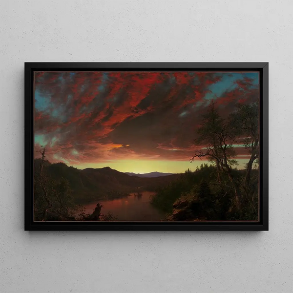 Sunset in the Desert - Frederic Edwin Church — framed artwork on a wall