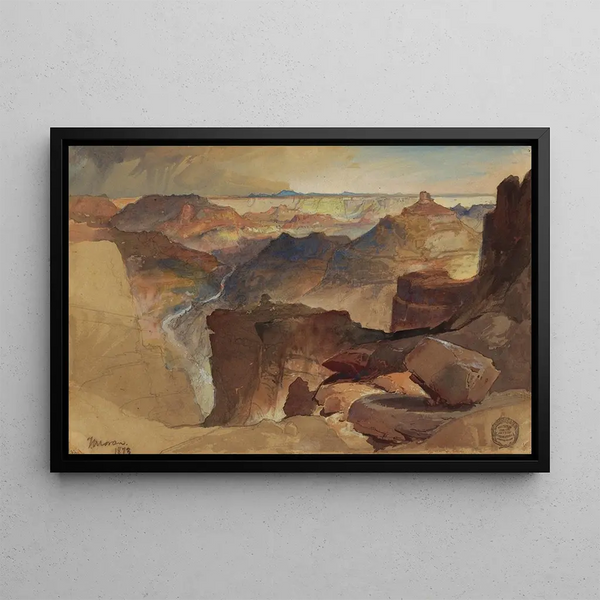View from the Powell Plateau, Grand Canyon, Colorado - Frederic Edwin Church — framed artwork on a wall