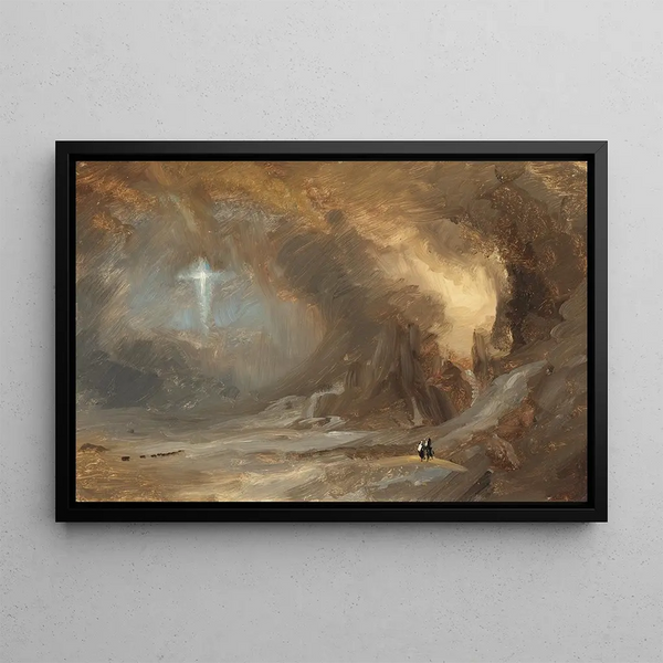 Vision of the Cross - Frederic Edwin Church — framed artwork on a wall