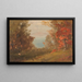 Autumn wooded scene in Hudson, New York or Maine - Frederic Edwin Church — framed artwork on a wall