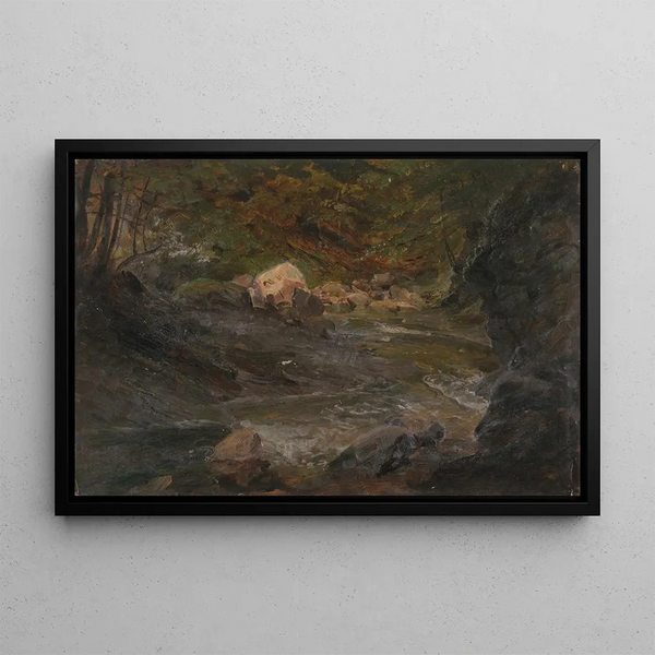 Forest Stream Painting - Frederic Edwin Church — framed artwork on a wall