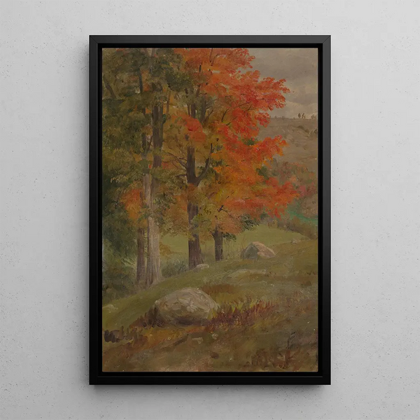 Autumn Wood Painting - Frederic Edwin Church — framed artwork on a wall